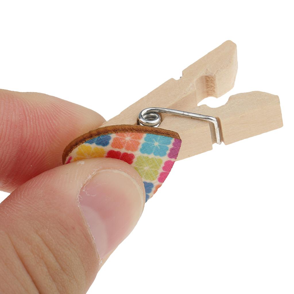 100x Heart Wood Clips Photo Paper Pegs Scrapbooking Embellishments 35mm