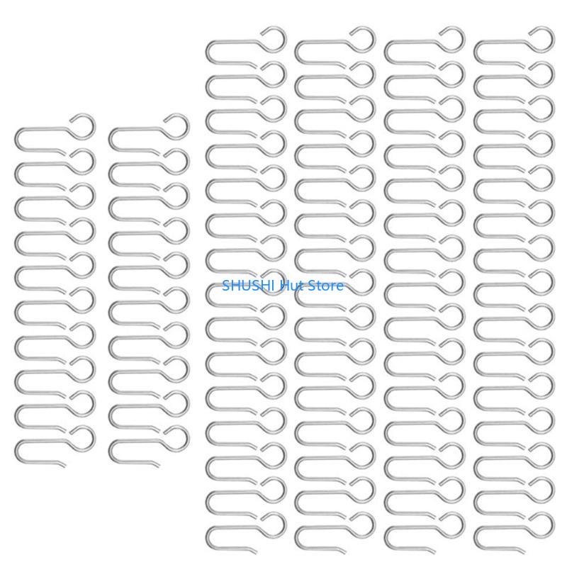 Curtain Hanging S13 Hook Set, Curved 80Pcs Curtain Hook for Home & Office Window Treatments D57B
