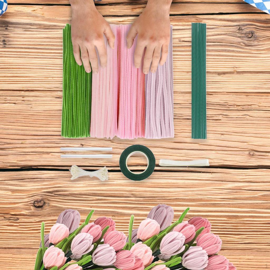 DIY Flower Making Kit, -Pipe, Craft Supplies, Decorative Bouquet Supplies for