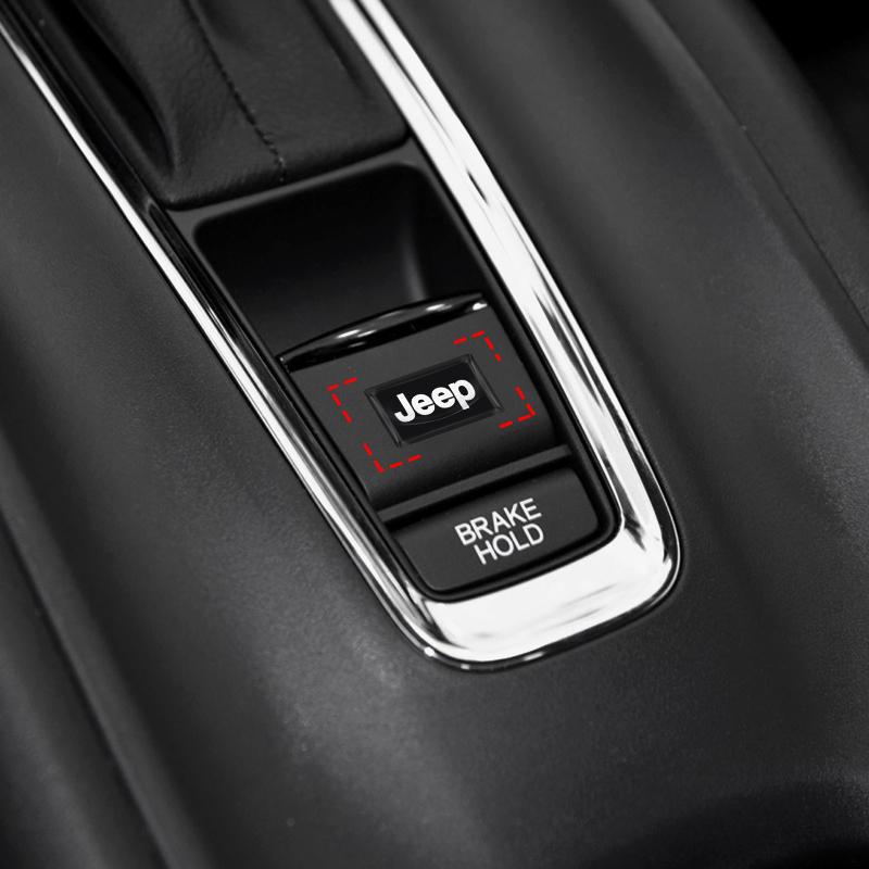 2/10 Stück Auto Innenraum Abzeichen Aufkleber 3D Epoxidharz Aufkleber Zubehör für Jeep Grand Cherokee Wrangler Renegade Compass Patriot Liberty