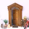1pc Miniature Villa Door, European Antique Style, Wooden Simulation Sun Door for DIY Dollhouse Decor, Mixed Color