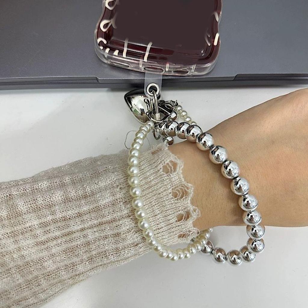 Practical Handmade Beadwork Heart Hanging Ornament Versatile Phone Charm Portable for Styles Upgrades Daily Use