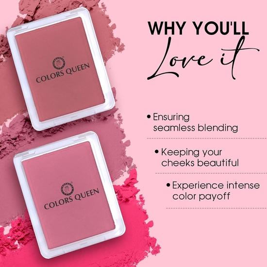 Colors Queen Sweet Cheek Matte Blush | Smooth Texture, Lightweight Long Lasting Matte Blusher Palette(Shade - 09)