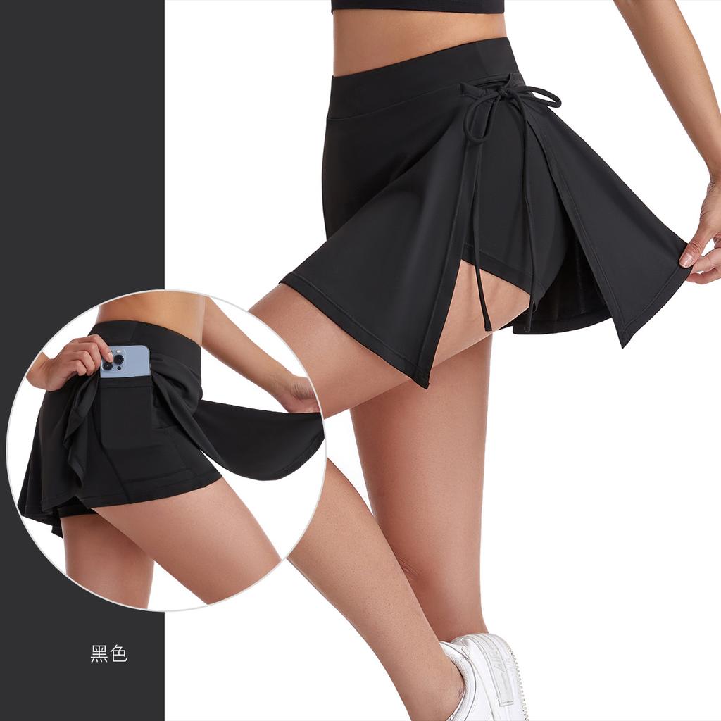 Jupe de Tennis taille haute pour femme avec poche, Jupe de Yoga d'été à séchage rapide, Jupe-short athlétique deux-en-un