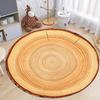 3D Wood Grain Print Round Carpet for Living Room Bedroom Mat Easy Clean Mechanical Washable Large Size Decorated Home Decor Rug