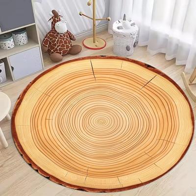 Playful Wood Grain Patterns Round Rug Coffee Table Floor Mat Living Room Sofa Rug Bedroom Rug Bedside Mat Home Decor Rugs