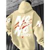 2026 Autumn/Winter New Style Simple Casual Stylish Soft Comfortable 3D Letter Pattern Printed Men's Hooded Sweatshirt