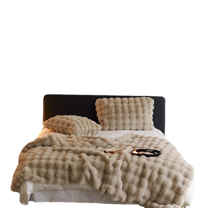 Soft Warm Faux Fur Rabbit Plush Blanket Warm Thickened Leisure Blanket In Winter Fluffy Blanket Blankets for Beds