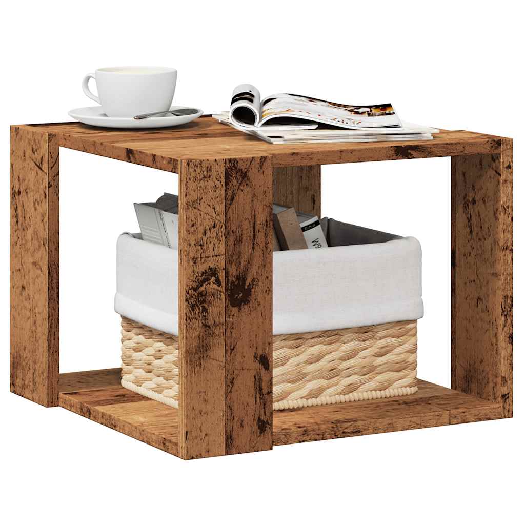 Coffee Table with Vintage Wood Look 40 x 40 x 30 cm Engineered Wood