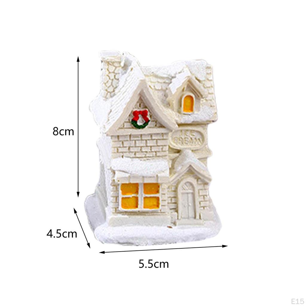 Christmas Glowing House Ornaments Holiday Decoration for Window Sill