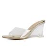 2025 Summer New Fashion High Heel Slippers Women's Transparent Slope Heel One Line Fairy Wind Cooling Slippers