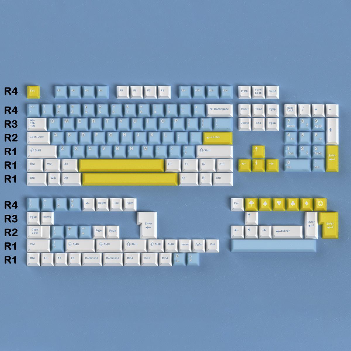 

Semi-Transparent White Peach Oolong Sea Salt Two-Color ABS Mechanical Keyboard Keycaps PBT