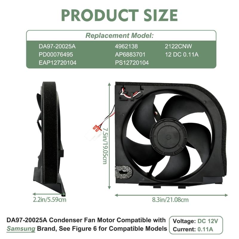 Multipurpose Replacement Refrigerator Cooling Fan Motor Low Noise Design Suitable for Multiple Refrigerator Models