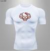 2026 T Shirts for Men Summer Short Sleeve Cartoon Printed Gym Workout Tees Athletic Quick Drying Undershirts Top Tight Fitting Sports