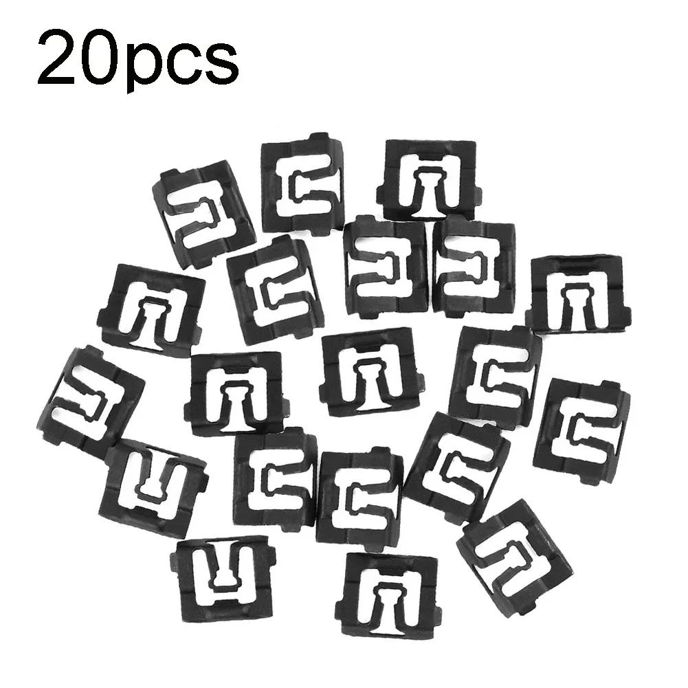 

20/30/40/100Pcs Windshield Rear Glass Molding Trim Clips Black Nylon Interior Trim Clip C5ZZ6543413-B For Ford 64-93 Models