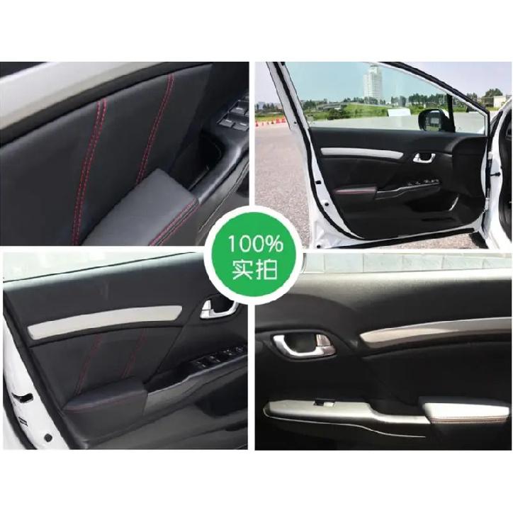 Microfiber Leather Car Door Armrest Panel Protective Cover For Honda Civic  2012 2013 2014 2015 9th Gen with Mount Fittings