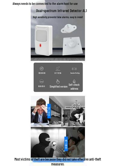Wired Infrared Dual-tech Indoor Wall-mounted Anti-theft Detector Alarm
