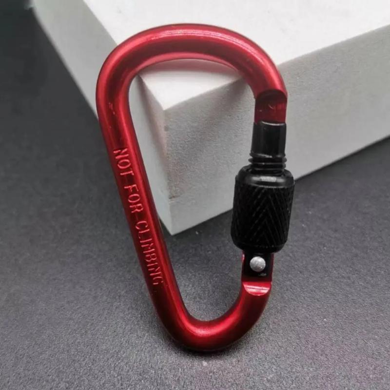 1Pc Outdoor Sports Multi Color Aluminium Alloy Safety Buckle Keychain with Lock Camping Hiking Climbing Button D-shape Carabiner