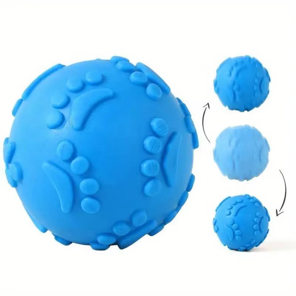 TPR Squeaky Paw Print Ball Interactive Pet Toy Fun Sound Chew Play for Dogs Teething Boredom Relief