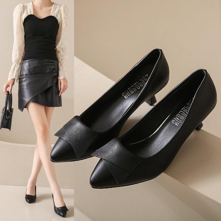 High Heels Women's Spring and Autumn Pointed Toe Pumps Stiletto Heels Black Professional Work Women's Shoes
