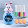 Tojásfestő Gép Készlet Nyuszi Pörgető 8 Színes Filctollal és 3 Műanyag Tojással Húsvéti Tojás Díszítő Készlet DIY Festéshez Húsvéti Tojásokhoz