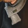 Eight Boar Mohair Knit Scarf, Short Muffler, Blue, Gray, Brown, Men's, b53 (Gray)
