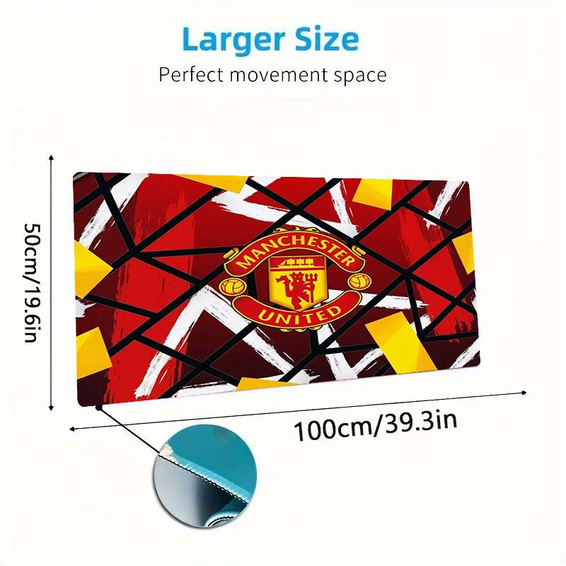 Manchester United F Large Size Mouse Pad Large Gaming Table Cushion Non-slip Laptop Tablet Big Mousepad XXL Mat Mini PC Playmat With Lock Edge