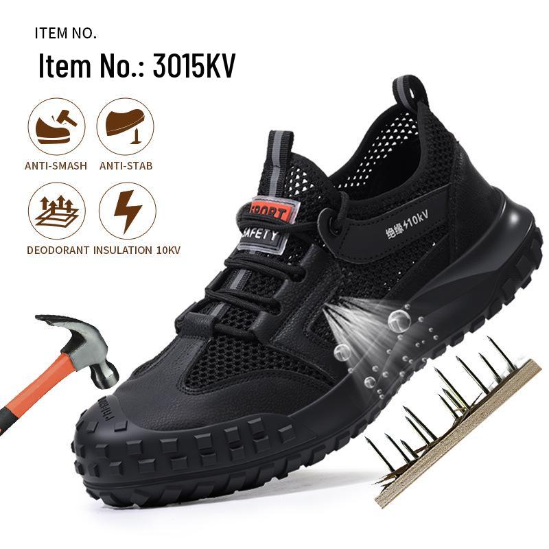 15KV Insulated Summer Men's Steel Toe Safety Shoes - Fashionable, Comfortable & Breathable Electrician Footwear