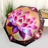 1pc Lotus Mandala Automatic Folding Umbrella - Compact 8-Rib Design,Perfect Gift for Friends & Family Yy250926083