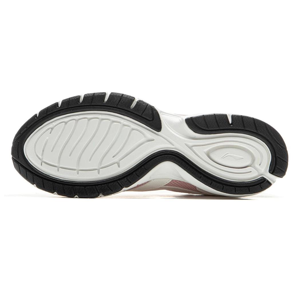 New LiNing Cushioning Slip Resistant Abrasion Resistant Breathable Low Top Running Shoes Women's White Pink ARSU068-4