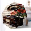 1pc Vintage Gramophone with Flowers and Sheet Music Umbrella with Plastic Handle,Suitable for All Seasons Home Travel Outdoor Umbrellaptys31012