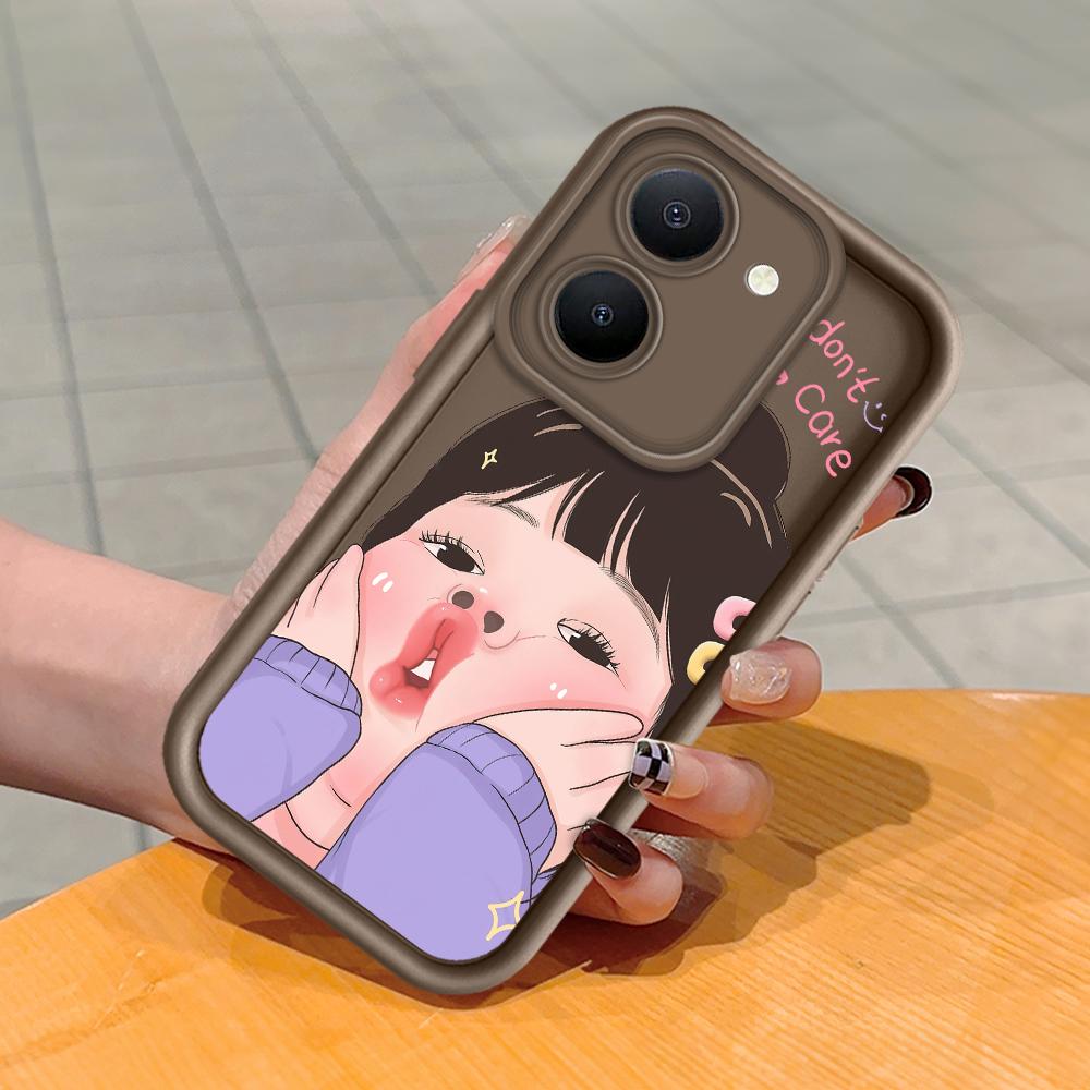 

Мягкий силиконовый квадратный чехол с рисунком лестницы для телефона, полное покрытие, противоударный защитный резиновый чехол для камеры для Vivo Vivo G2 5G коричневый