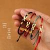 Year of the Dragon Red Rope Bracelet: Chinese Style Braided Bead Handmade Jewelry for Women and Couples