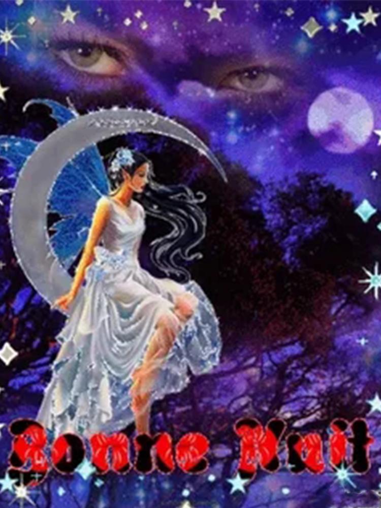 5D Diamond Art Elf Dust Moon Full Diamond DIY Diamond Painting Butterfly Girl Mosaic Picture Crystal Embroidery Character Art