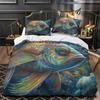 3D Digitaldruck Farbe Fisch Serie Bettbezug Kissenbezug Zwei- oder Dreiteiliges Set Polyester Schleifen
