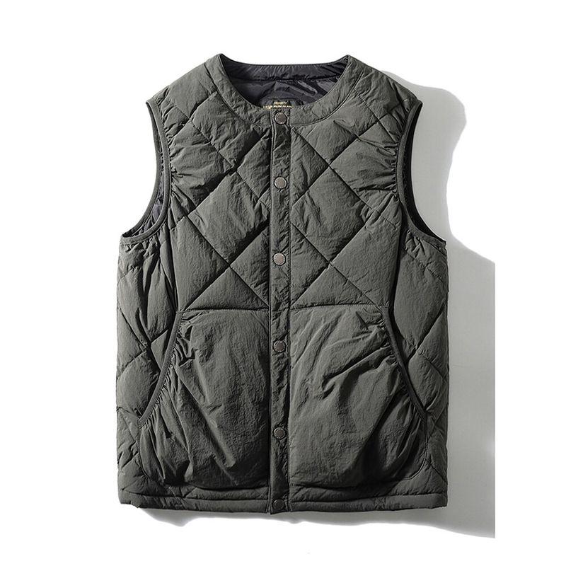 Vestido de vendaje retro funcional estilo japonés para otoño e invierno Chaleco abajo Chaleco Chaleco para hombre Cuadros de diamante Chaleco de cintura Chaleco para hombre de exportación