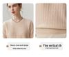 Lekasha 100% Pure Cashmere Short-Sleeve Round-Neck Pullover.