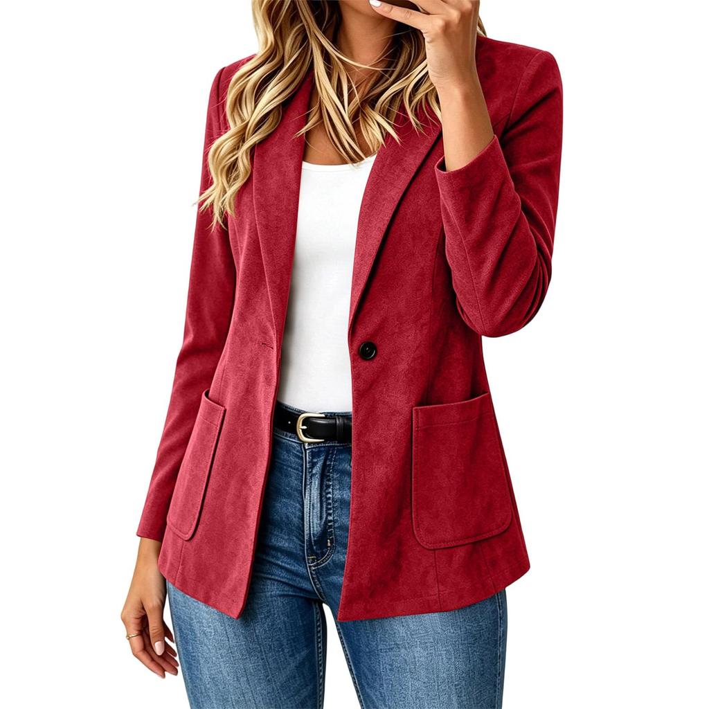 Women's Fashion Color Long Sleeve Versatile Casual Jacket for Work and Daily Wear