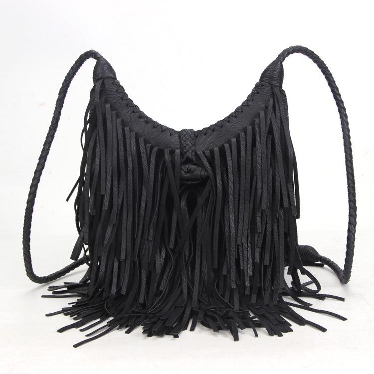 

NIGEDU Beach Bohemian Tassel Women s Crossbody Bags Vintage manual Weave handbag bolsa franja Quality PU leather messenger bags