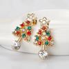 Luxury Design Women Christmas Earrings Rhinestone Earrings Christmas Jewelry Gifts Earrings Christmas Tree Party Earrings Trendy