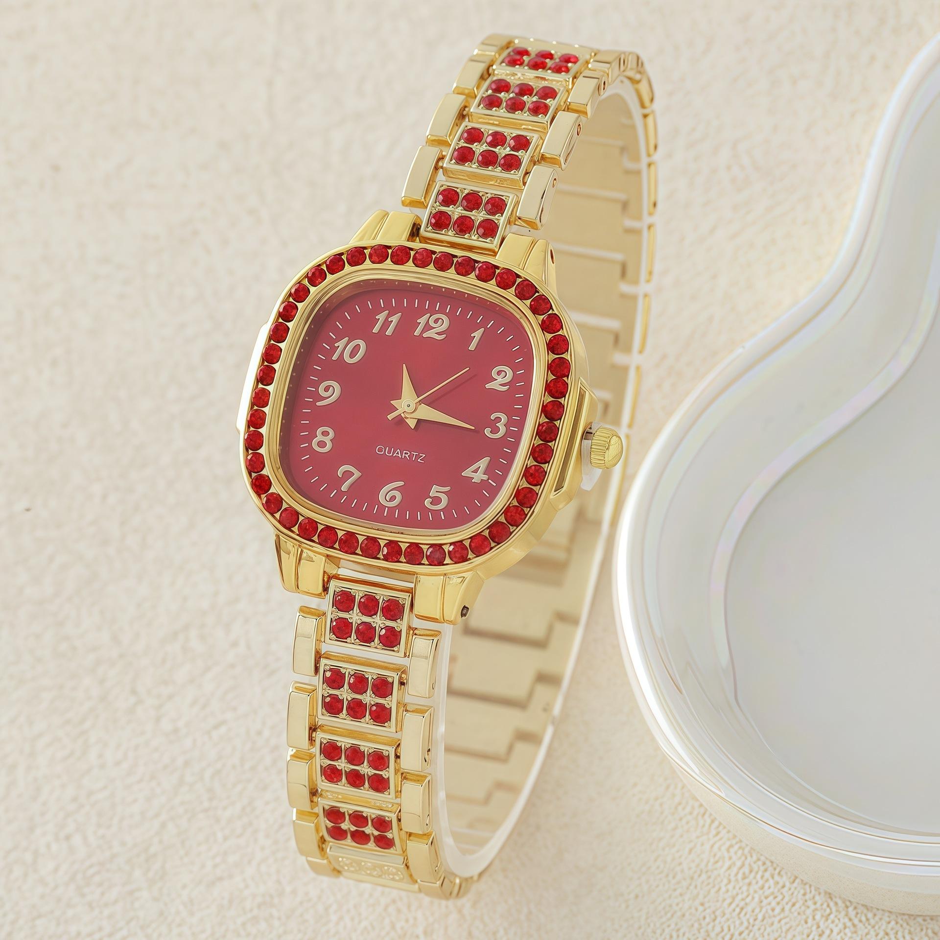 Women S Fashion Digital Quartz Watch, Short Play Heroine With Square Diamond Watch Women S Watch