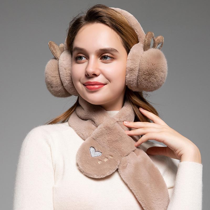Women's Winter Cycling Earmuffs with Cute Little Rabbit Ears - Plush, Warm, and Fashionable Ear Protection