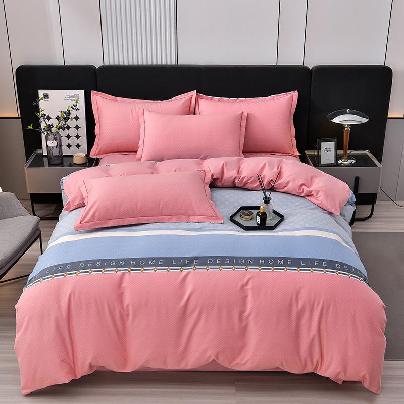 Thickened Cotton Four-piece Set, Pure Cotton Bed Sheet Quilt Cover, Dormitory Three-piece Set, Bedding