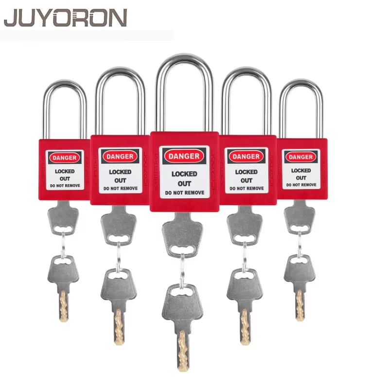 5PCS Lockout/Tagout Steel Industrical Seguridad Safety Padlock Red Yellow Green Black Blue Mini Lockout Padlock with 2 Keys 6