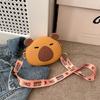 Cute Kapibara silicone change bag, girl messenger storage bag, cute capybara cartoon mobile phone bag.