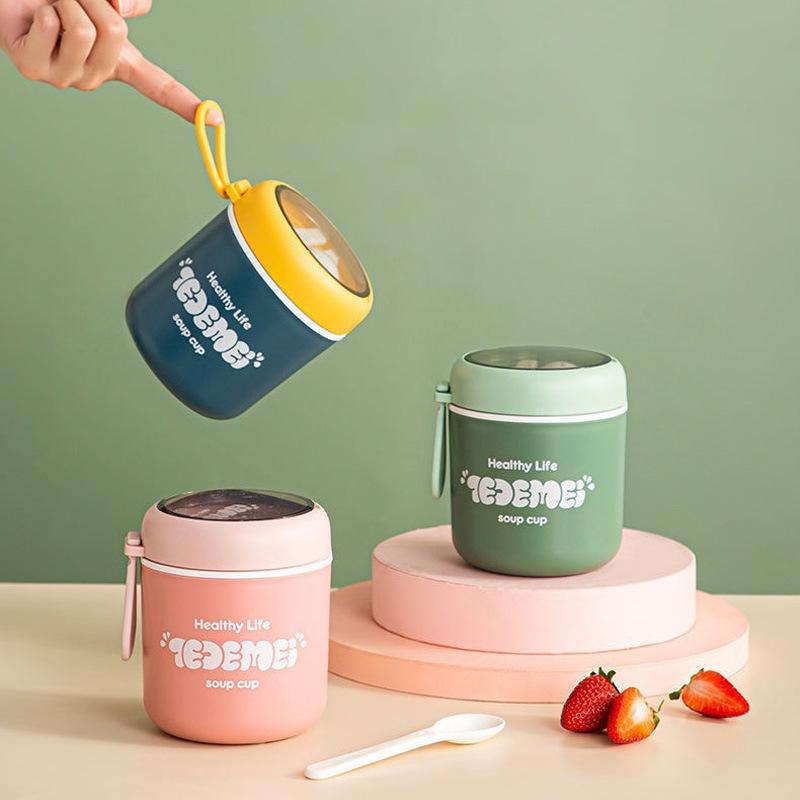 Compact Sealed Soup & Snack Cup - Kids Lunch Box, Student Bento Box, Food Grade Small Container