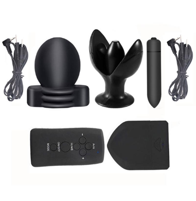 Electro Shock Glans Trainer Massage Cup Men Delay Training Masturbator  Electric Stimulator Anal Plug With Vibrator Sex Toys