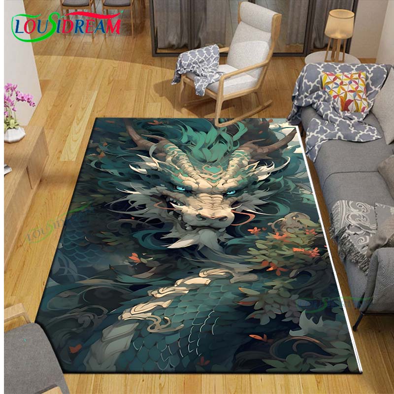 Hot Fashion Chinese Dragon Print Carpet Outdoor Rug Area Rug Non-slip Carpet Bedroom Decor Carpet for Room Gift