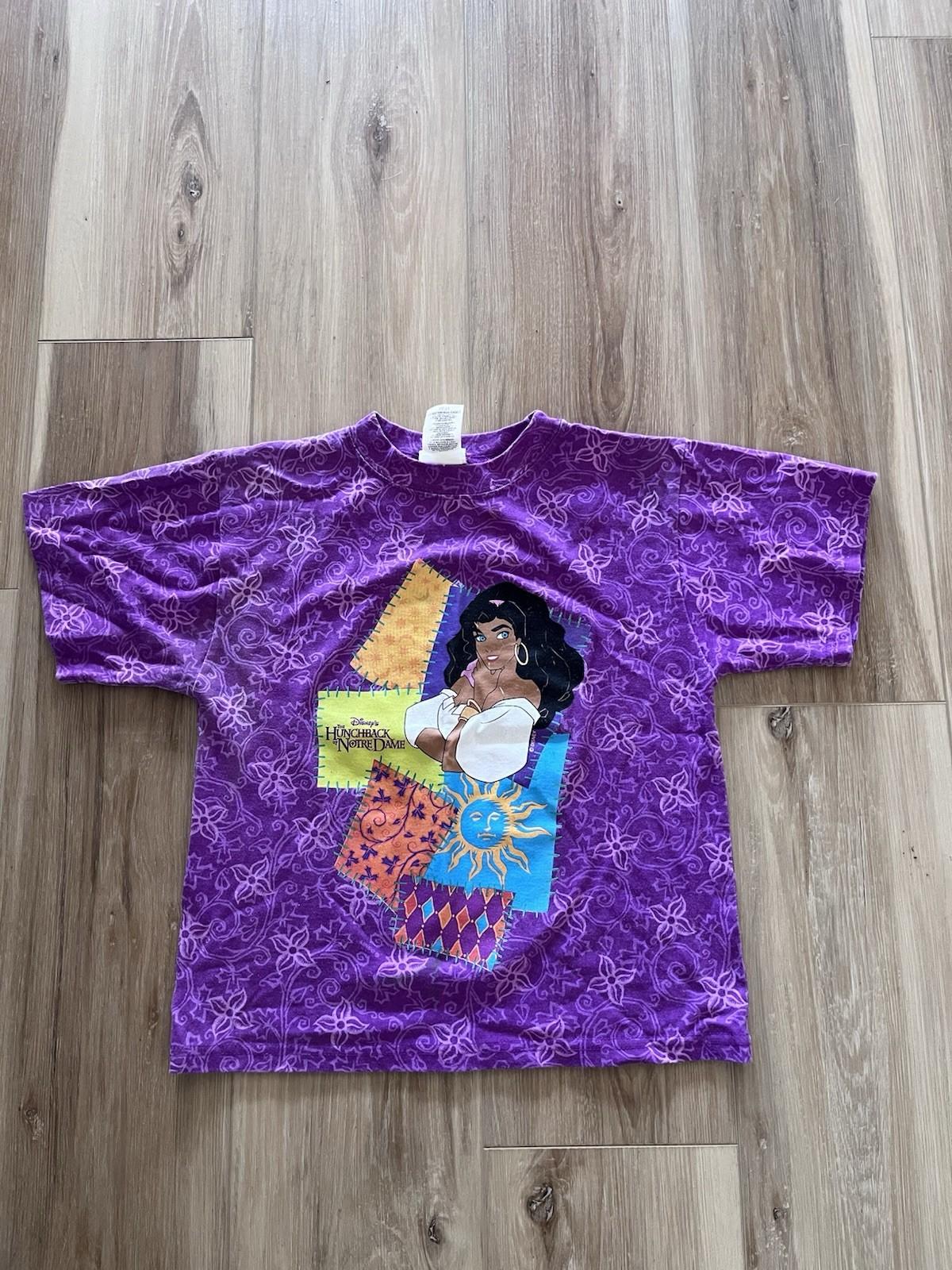 Vintage Hunchback Of Notre Dame “Esmeralda” Girls Purple Shirt Large 10/12 XL