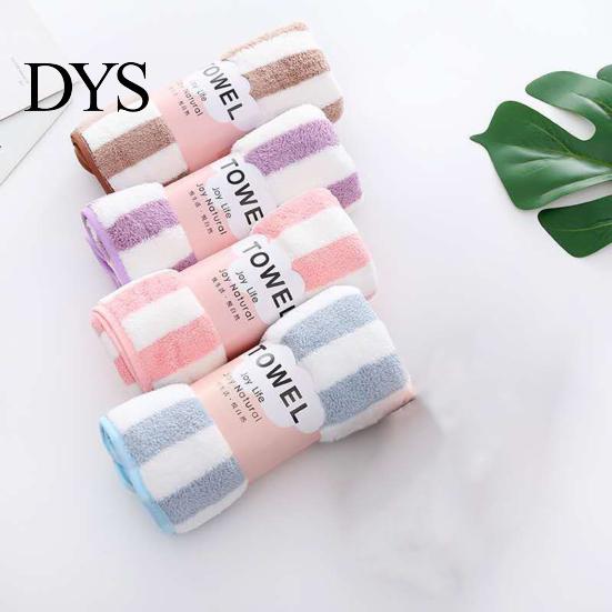 Spa Towel Bath Super Soft Wide Striped Non-Fading Highly Absorbent Ultra-Thick Absorb Water Coral Velvet Thickened Face Washcloth Home Supplies